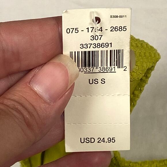 Aerie Cheekier Bikini Bottom Women's Size Small Textured Neon NWT - Picture 5 of 7